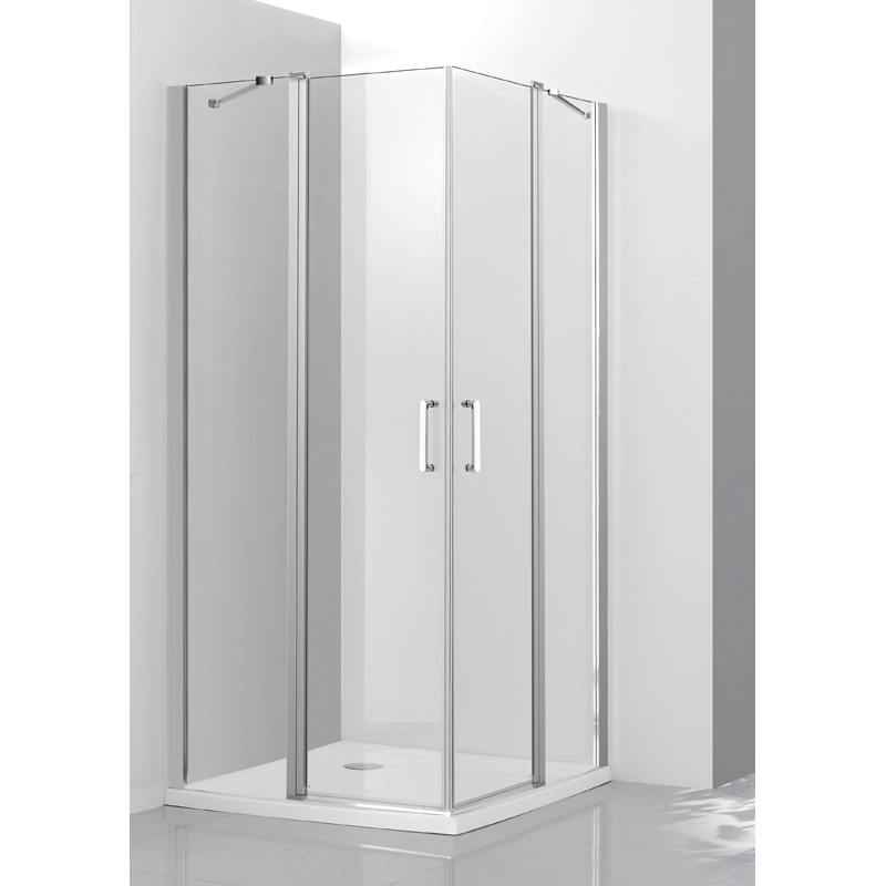 Kwadratowe wejście narożne 2 kabiny prysznicowe ze szklanymi drzwiami obrotowymi