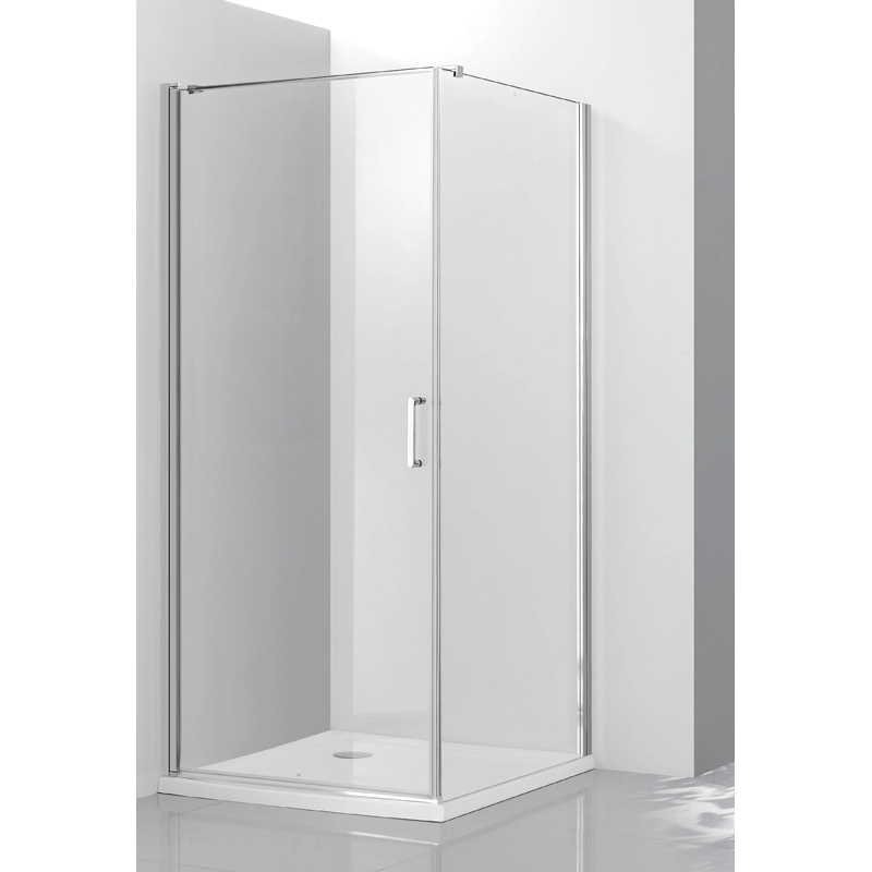 Kwadratowe bezramowe kabiny prysznicowe z lewymi drzwiami obrotowymi