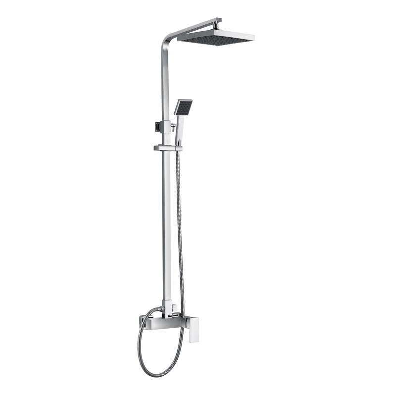 chromowany mosiądz łazienka prysznic bateria_cube_shower_mixer_chrome_Unterputz Duschsystem_Regendoucheset Inbouw Muur_NEUNAS_13382