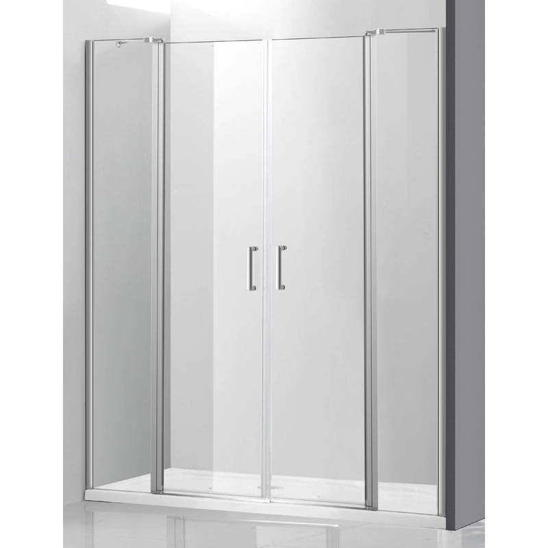 Bezramowe, 2-panelowe, stałe 2 szklane drzwi prysznicowe obrotowe