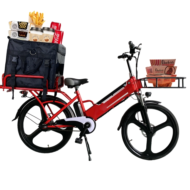 48V 240W czerwony rower elektryczny do dostarczania żywności