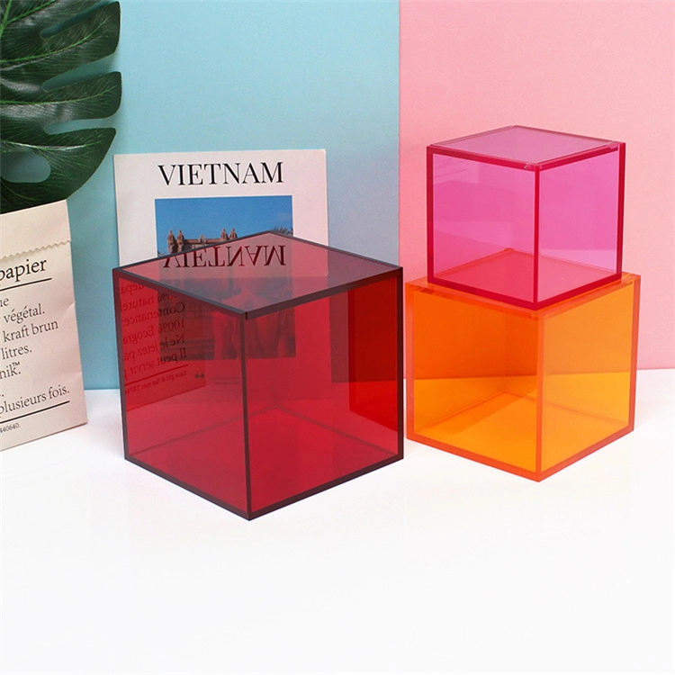 Dostosowane kolorowe prostokątne pudełko akrylowe