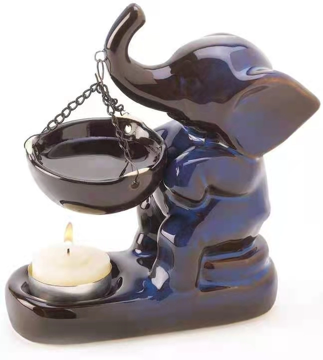 ceramiczny słoń rysunek podgrzewacz oleju świecznik Decor