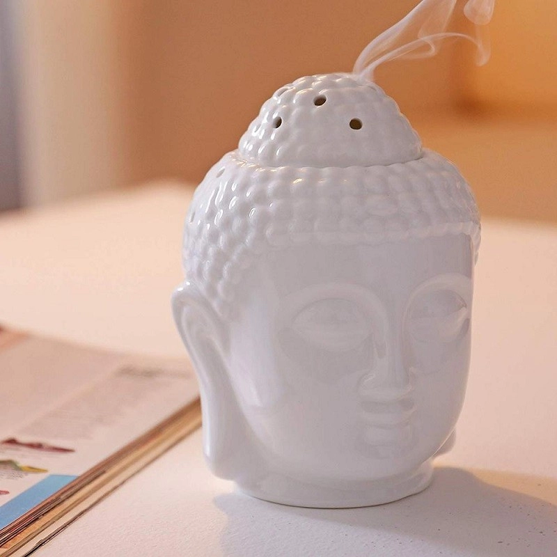 Peaceful Buddha Head Aroma Ceramic Oil Burner Essential odświeżacz powietrza