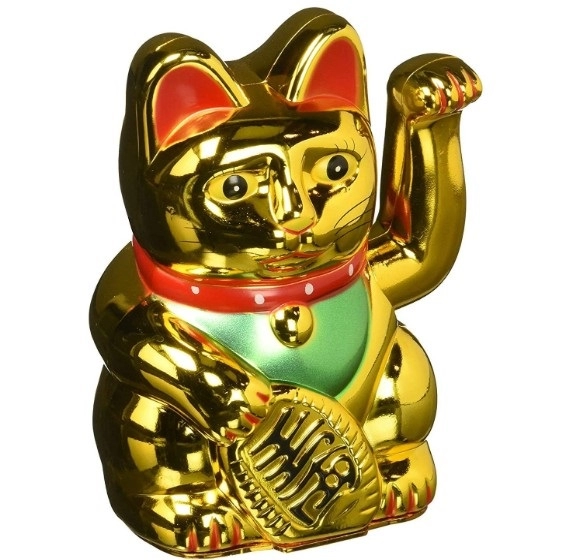 Ceramiczny kot Maneki Neko Lucky Fortune z machającym ramieniem