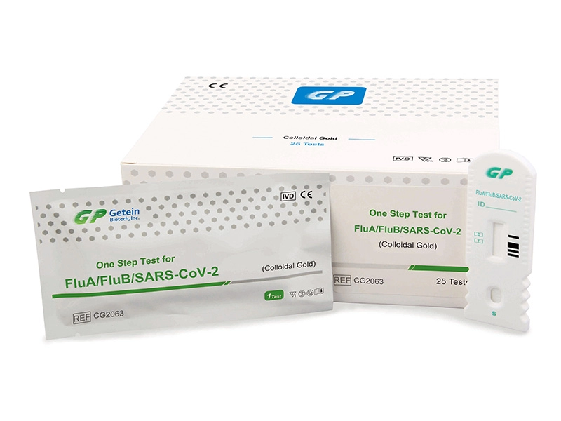 Jednoetapowy test na antygen grypy A/FluB/SARS-CoV-2 (złoto koloidalne)