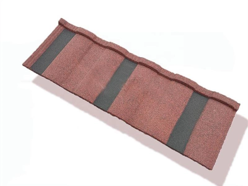 Metalowe dachówki pokryte naturalnym kamieniem w kolorze rzymskim