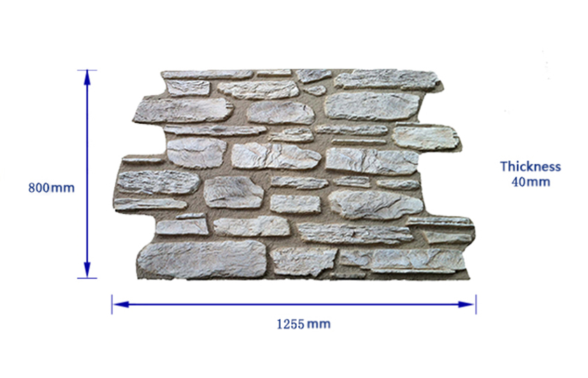 Fireproof faux stone wall panel