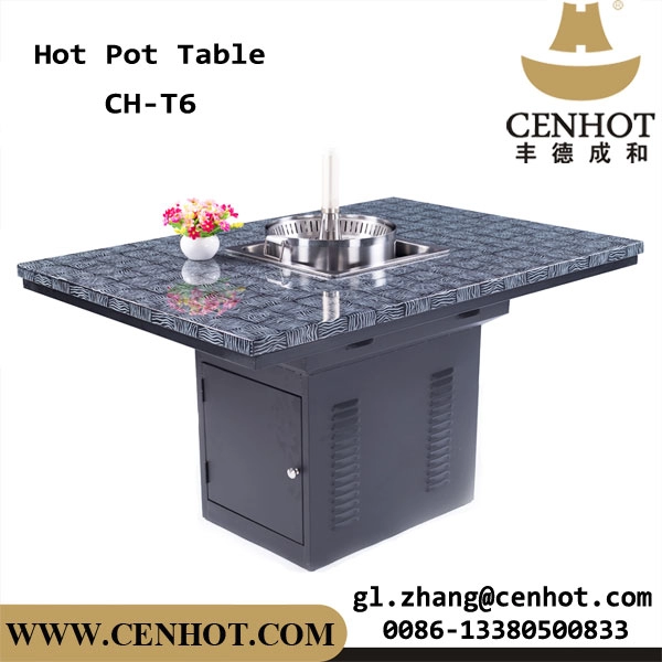 CENHOT Komercyjny stół do gorącego garnka z podnośnikiem