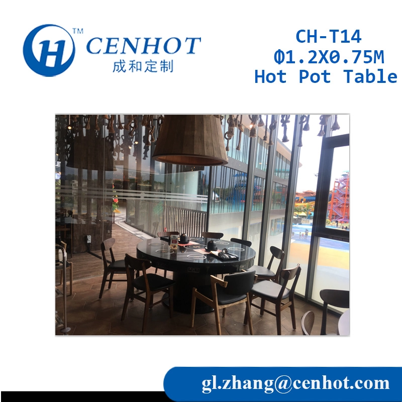 Okrągłe stoły do gorących garnków, czarne marmurowe stoły do gorących garnków, stoły i krzesła do jadalni - CENHOT