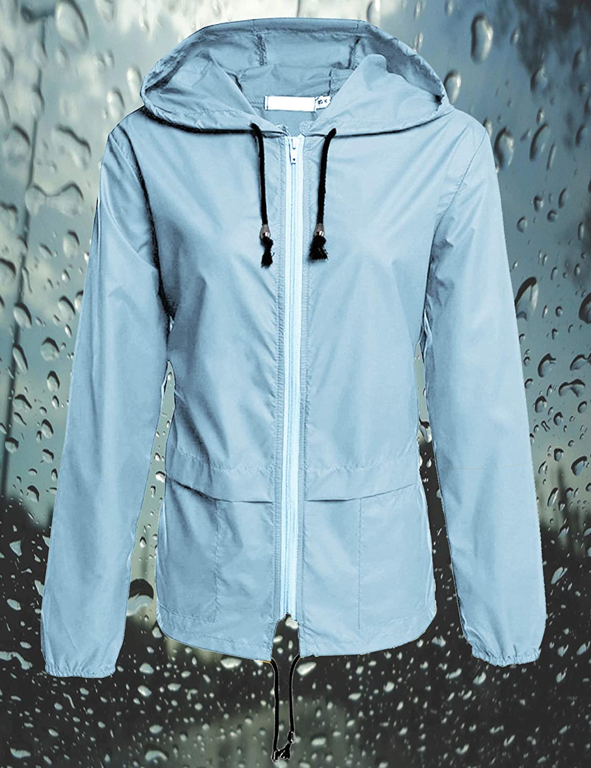 hooded PACKABLE RAIN JACKET