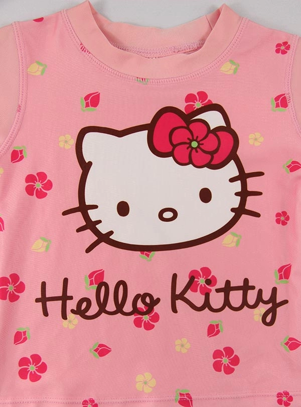 Różowy Hello Kitty Toddler Girls Rashguard T-shirty