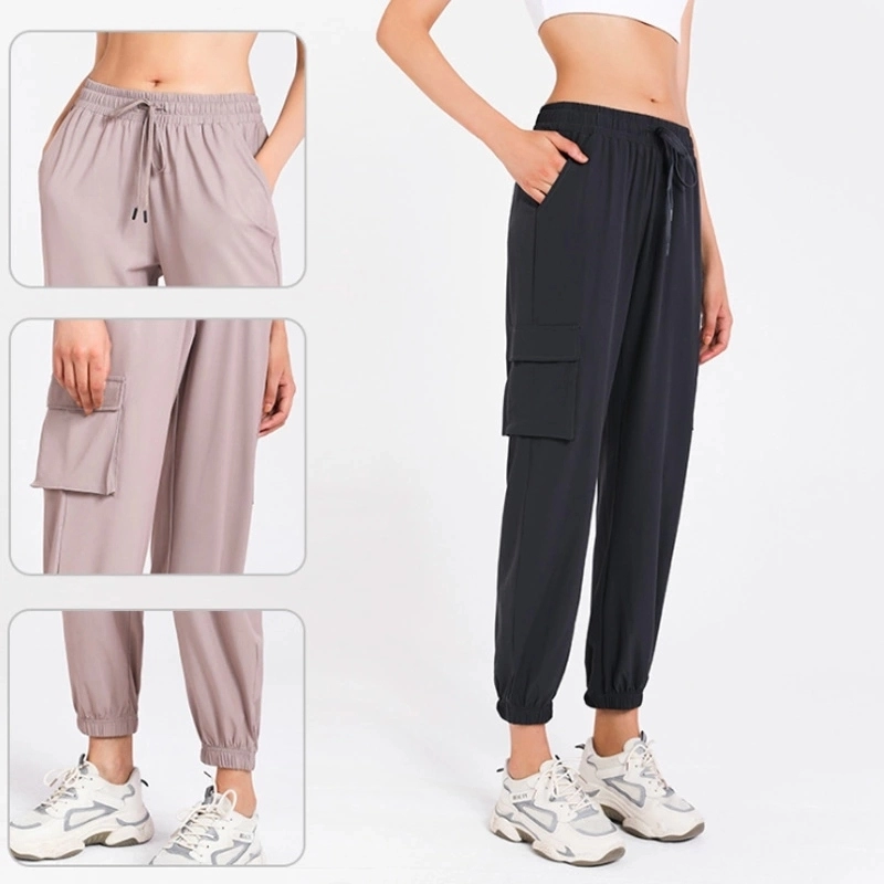 Cztery sposoby elastyczne, szybkoschnące spodnie do jogi damskie spodnie dresowe do fitnessu