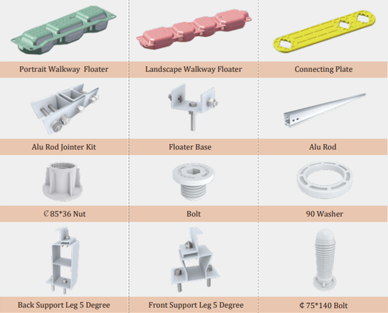 pv solar float structure components