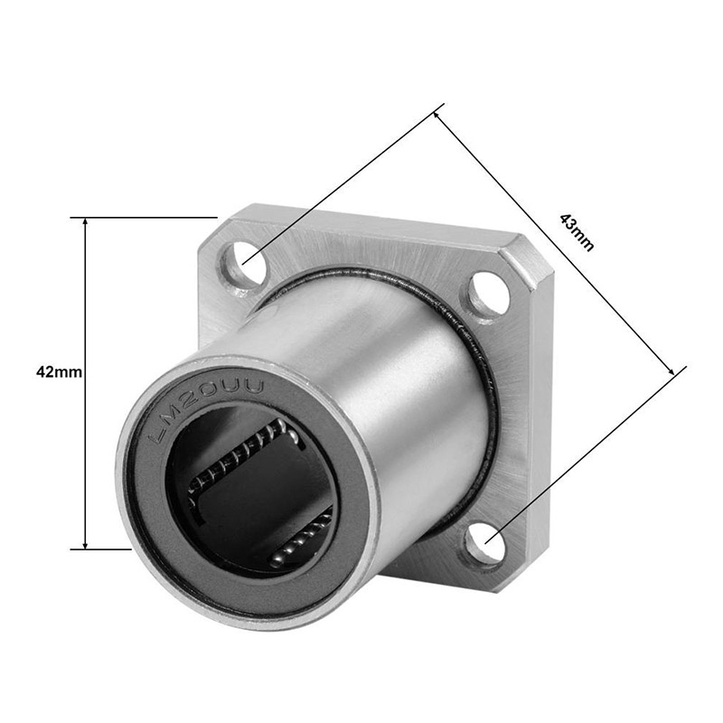 Łożyska kulkowe liniowe z kołnierzem kwadratowym LMK20UU Części CNC o wymiarach 20 mm x 32 mm x 42 mm