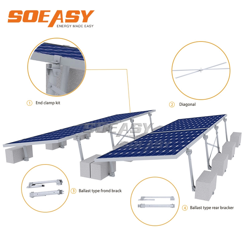 niska cena konstrukcji balastu na dachu solarnym PV