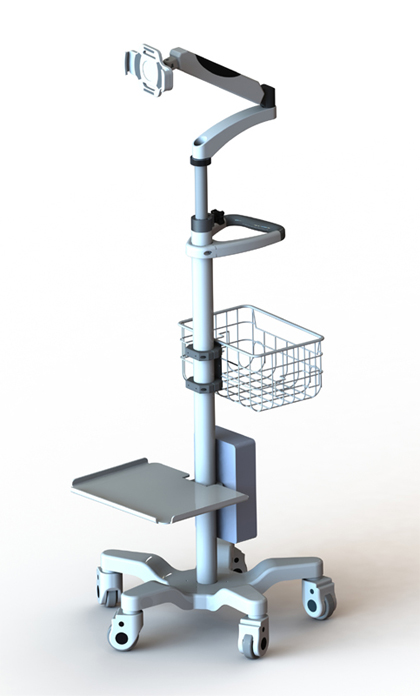 Stomatologiczny wózek medyczny o zmiennej wysokości i regulacji 360 stopni