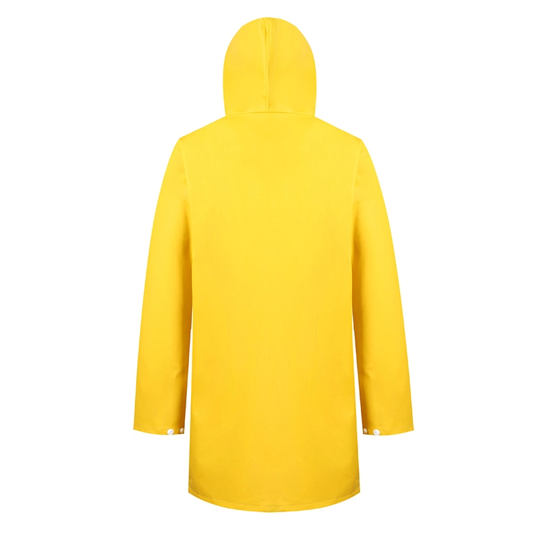 Moda damska długi styl żółty wodoodporny płaszcz przeciwdeszczowy z PU