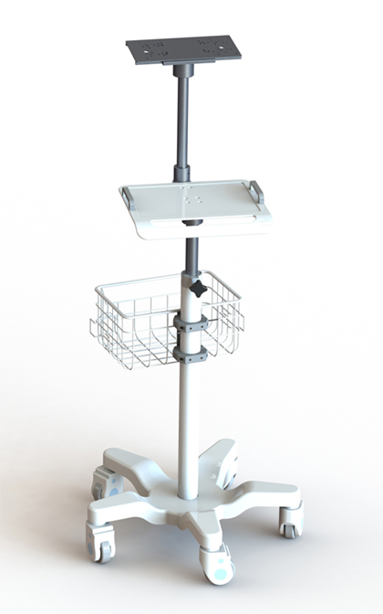 Wózek do respiratora ze stojakiem na monitor