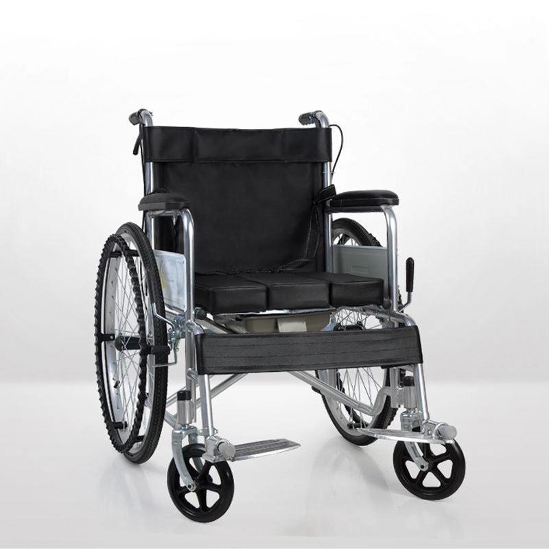 Ręczny lekki medyczny składany wózek inwalidzki z toaletą