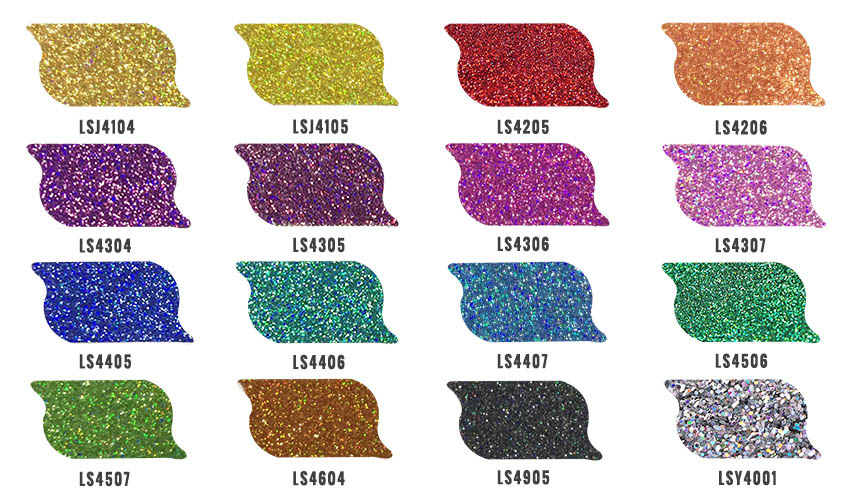 color catalogs of laser green glitter powder