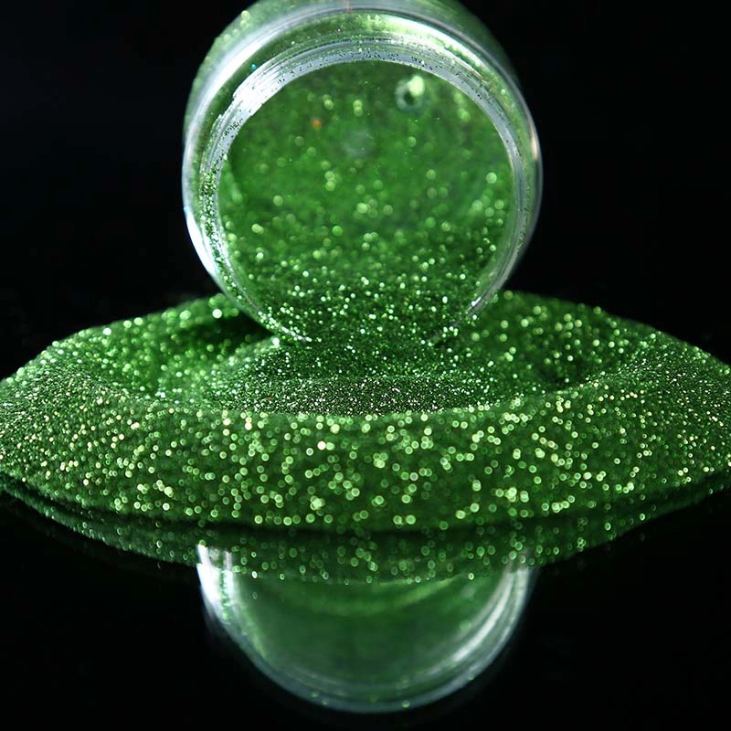 Szmaragdowo-zielony plastikowy proszek do wytłaczania z brokatem