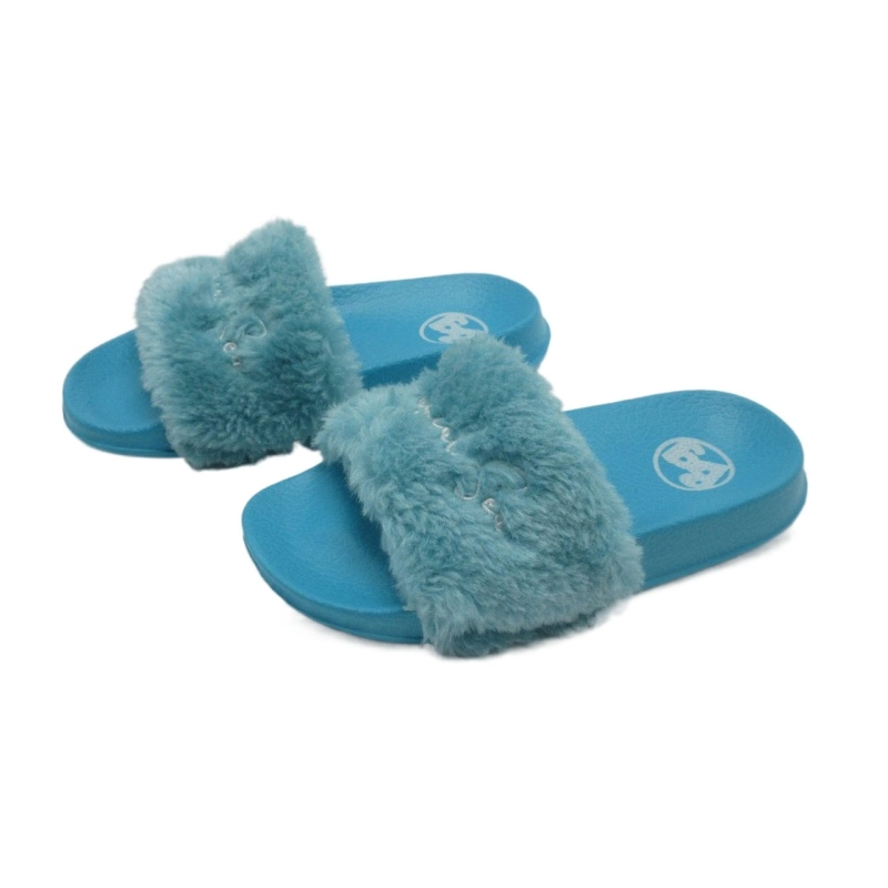 Zimowe ciepłe dziecięce płaskie sandały ze sztucznego futra