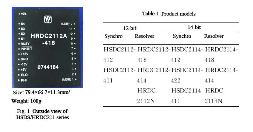 Przetworniki synchroniczne na cyfrowe lub konwertery resolwerowe na cyfrowe (seria HSDC/HRDC211)