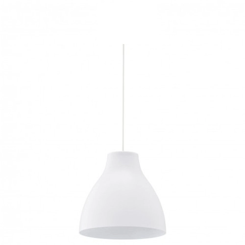 Nowoczesna biała metalowa lampa wisząca w kształcie stożka