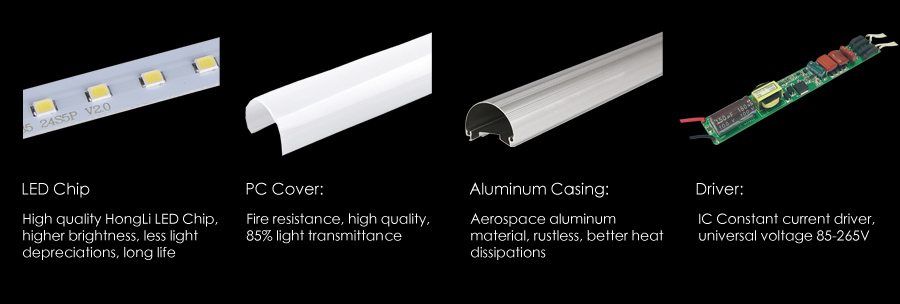 LED tubes with PC and Aluminum