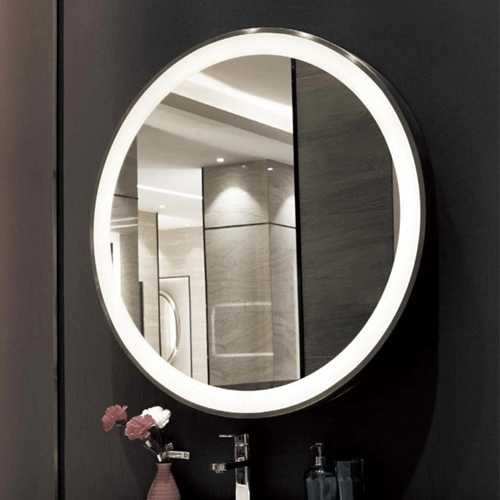 Hotelowe nowoczesne okrągłe lustro łazienkowe LED