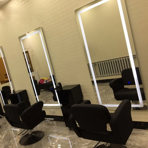 Nowoczesne, naścienne, podświetlane lustro do salonu fryzjerskiego LED