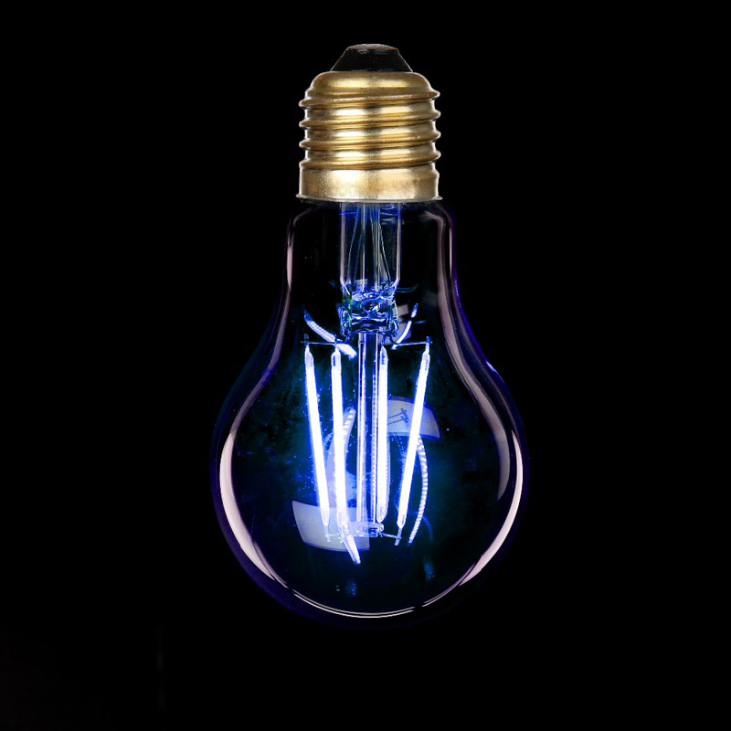 LED filament bulb blue color