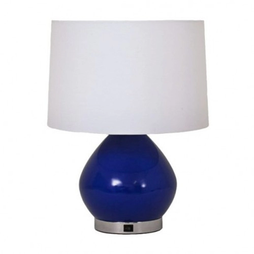 Niebieska ceramiczna lampa stołowa do sypialni