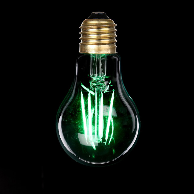 LED filament bulbs green color