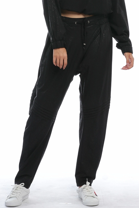 Producent OEM Luźny, elastyczny, wysoki stan Poliamid Spandex Stylowa czarna, kwiatowa powłoka Damskie spodnie ołówkowe Casual Women's Jogger