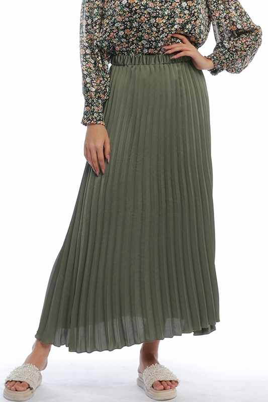 Elegancka, codzienna, długa, plisowana spódnica Maxi Pure Color w pasie Wygodna spódnica damska