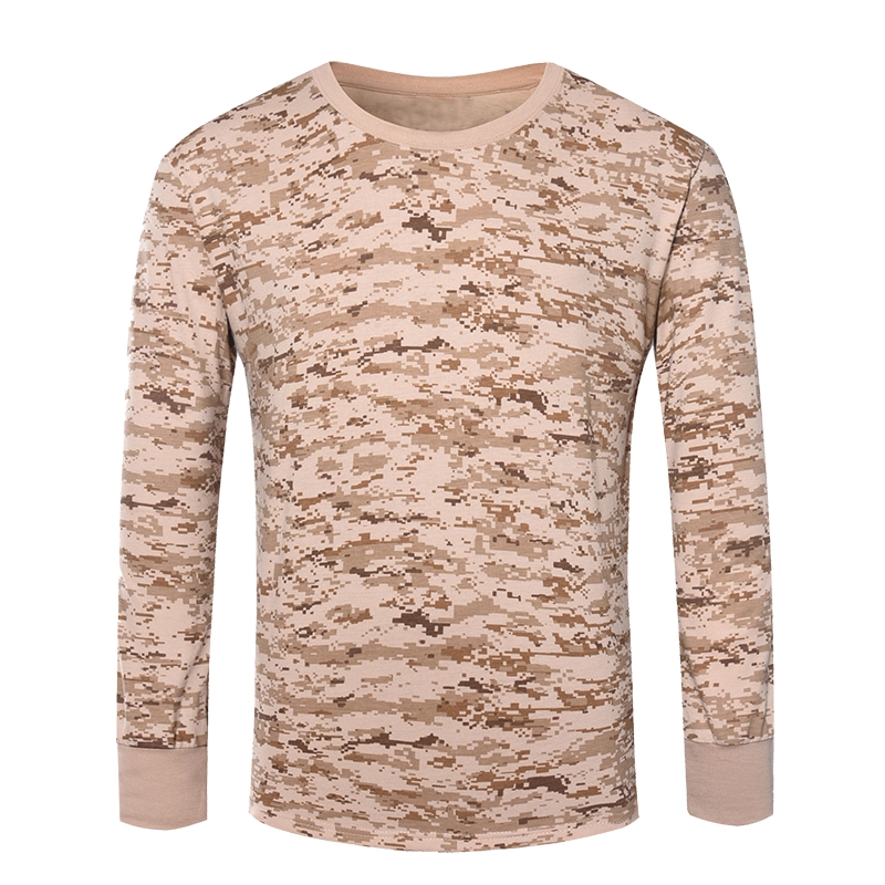 Wojskowa koszulka z długim rękawem w cyfrowym pustynnym kolorze