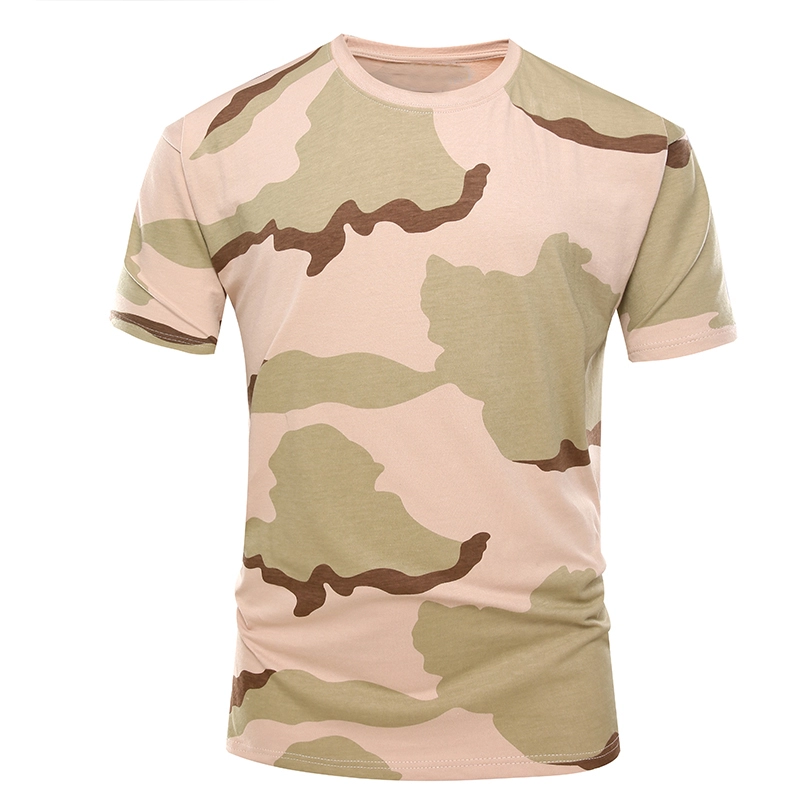 Wojskowa koszulka z krótkim rękawem w kolorze pustynnego moro