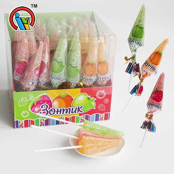 Umbrella Shape Owocowy Gummy Lollipop Candy
