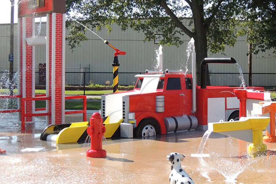 Ishtar Fire Engine Tematyczne Splash Pad Sprzęt do parku wodnego Zabawki wodne na zewnątrz Dzieci Water Play