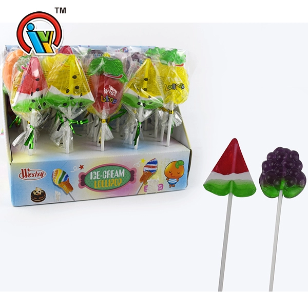 Pyszne twarde cukierki w kształcie owocu Lollipop