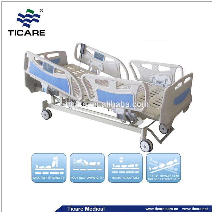 Elektryczne łóżko pielęgnacyjne na oddziale OIOM z pięcioma funkcjami ze stali nierdzewnej