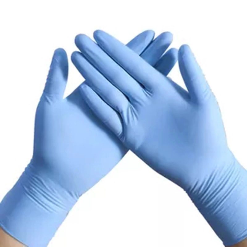 100 sztuk/pudło Hurtowi producenci Jednorazowe niebieskie rękawiczki nitrylowe Medyczne bez proszku
