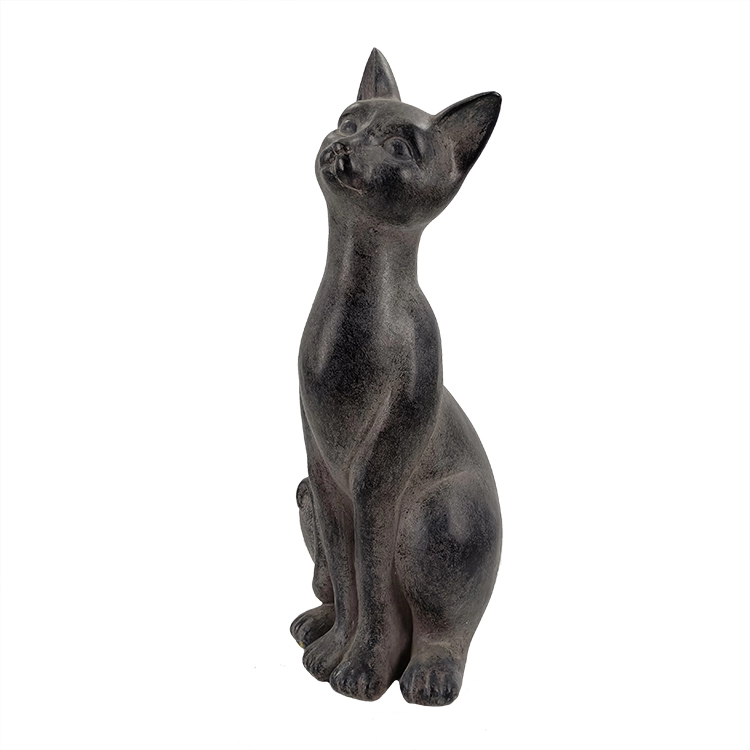Żywiczny kotek stojący figurka czarnego kota Posąg zwierząt