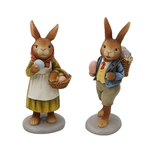 Żywiczna dekoracja wielkanocna Figurki z króliczkami