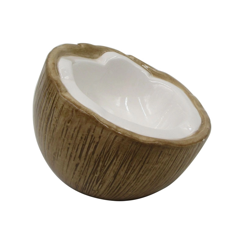 Porcelanowe miski na karmę w kształcie kokosa