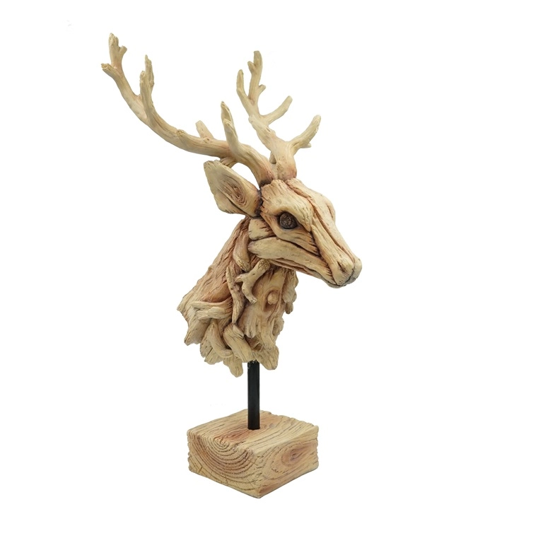 Posąg głowy jelenia z żywicy firmy Driftwood Finishing
