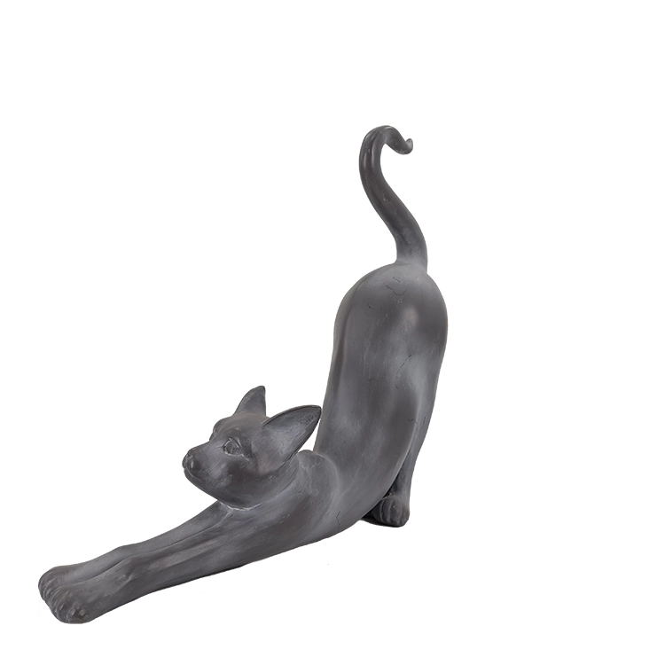 Nowoczesna ozdoba z żywicy zwierzęca rozciągająca się statua kota