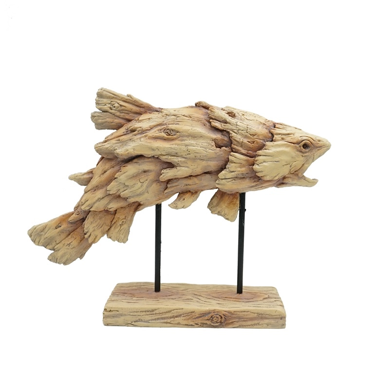 Rzeźba z żywicy Driftwood Design z żywicy skaczącej ryby